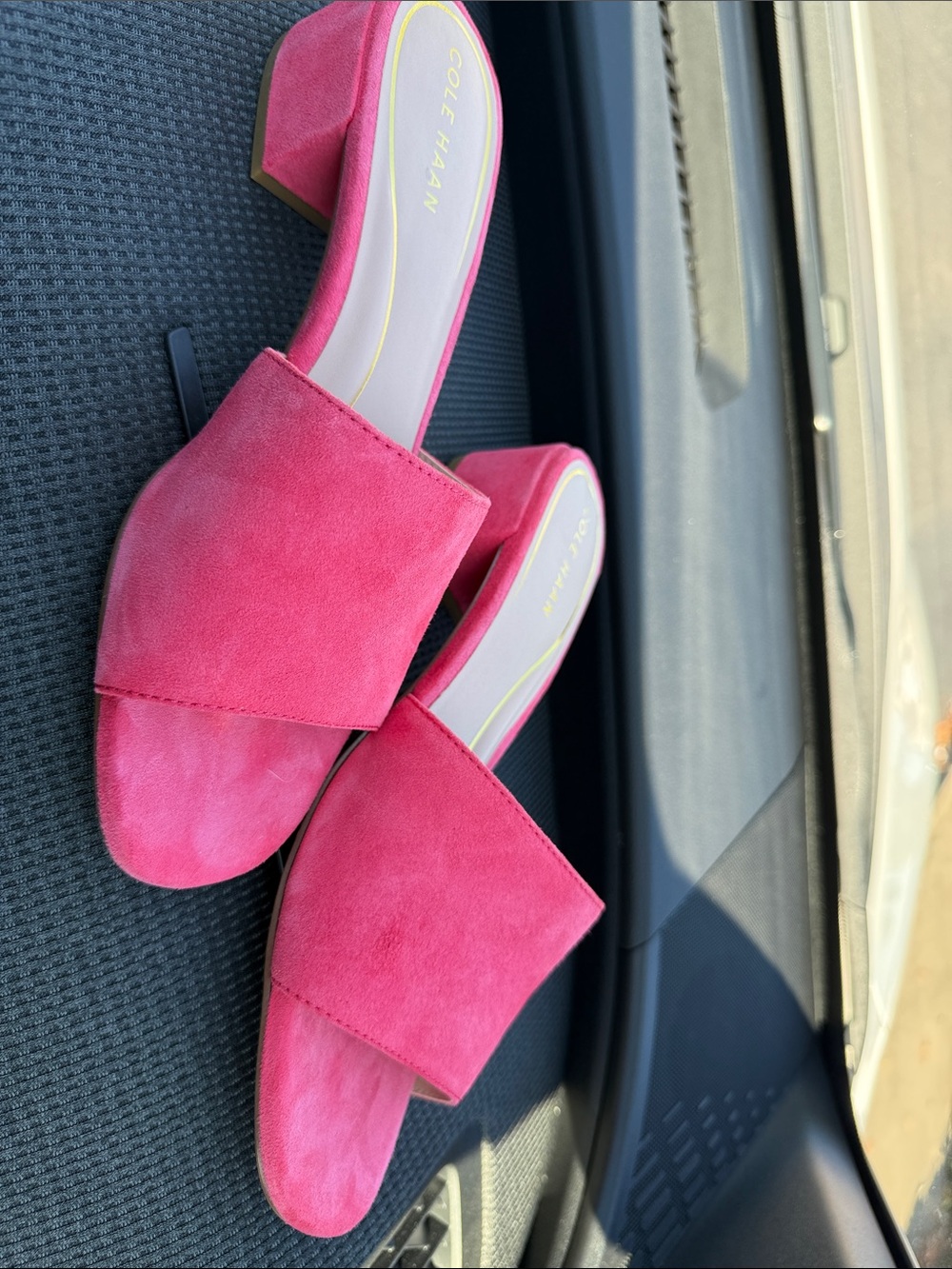 Cole Haan Bright Pink Suede Slide Mules